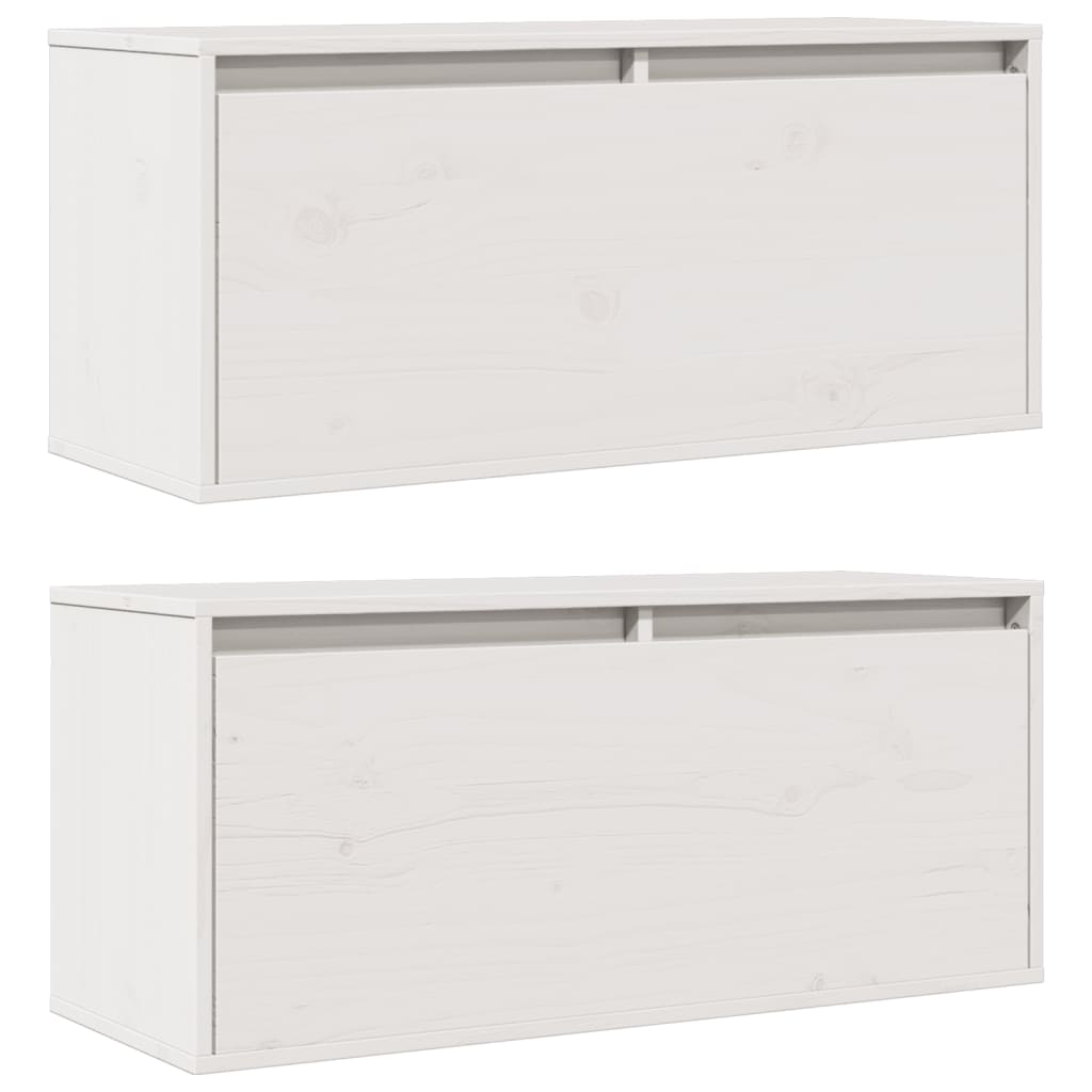 Veggskap 2 Stk Hvit 80X30X35 Cm Heltre Furu