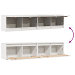 Veggskap 2 Stk Hvit 80X30X35 Cm Heltre Furu