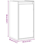 Veggskap Hvit 30X30X60 Cm Heltre Furu