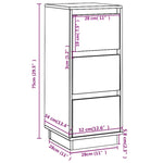 Skjenker 2 Stk Hvit 32X34X75 Cm Heltre Furu