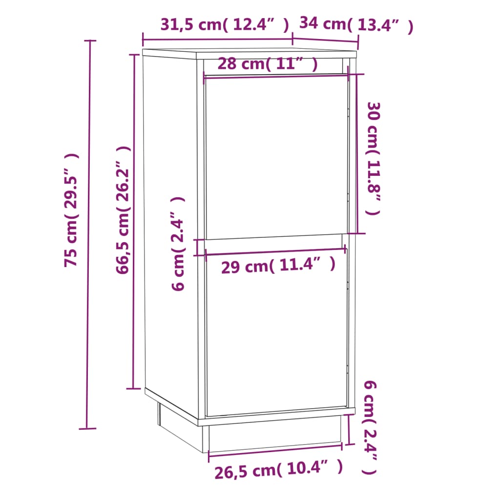 Skjenk 31,5X34X75 Cm Heltre Furu
