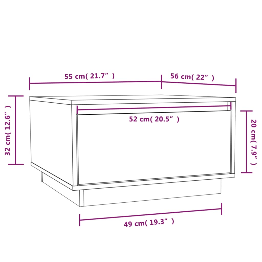 Salongbord 55X56X32 Cm Heltre Furu