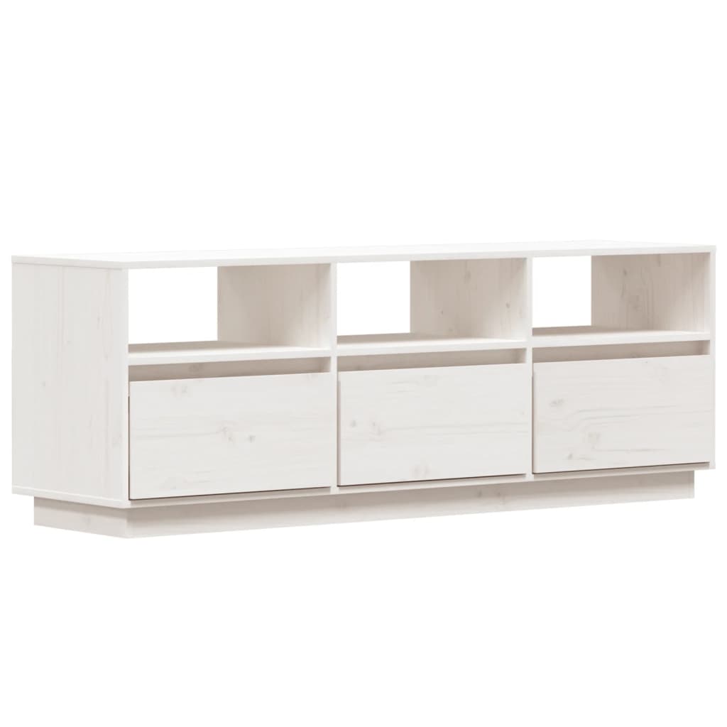 Tv-Benk Hvit 140X37X50 Cm Heltre Furu