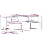 Tv-Benk Hvit 140X37X50 Cm Heltre Furu