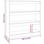 Bokhylle/Romdeler Hvit 100X30X103 Cm