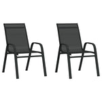 Stablebare Hagestoler 2 Stk Svart Textilene-Stoff