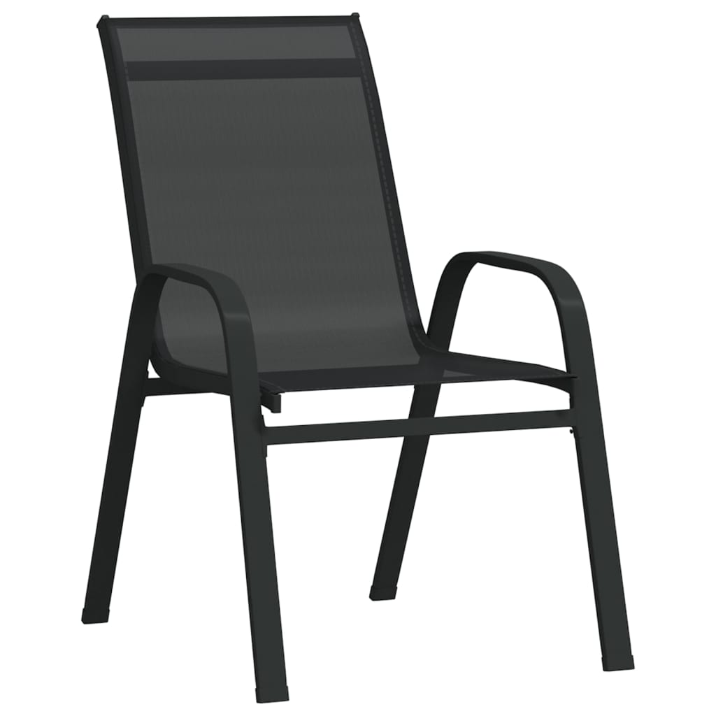 Stablebare Hagestoler 2 Stk Svart Textilene-Stoff