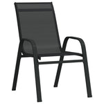 Stablebare Hagestoler 2 Stk Svart Textilene-Stoff