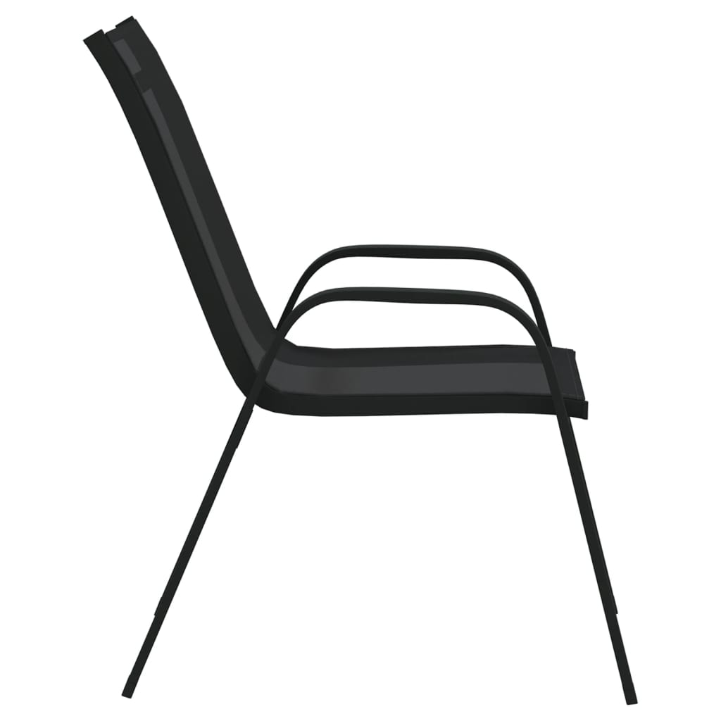 Stablebare Hagestoler 2 Stk Svart Textilene-Stoff
