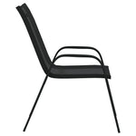 Stablebare Hagestoler 2 Stk Svart Textilene-Stoff