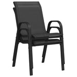 Stablebare Hagestoler 2 Stk Svart Textilene-Stoff