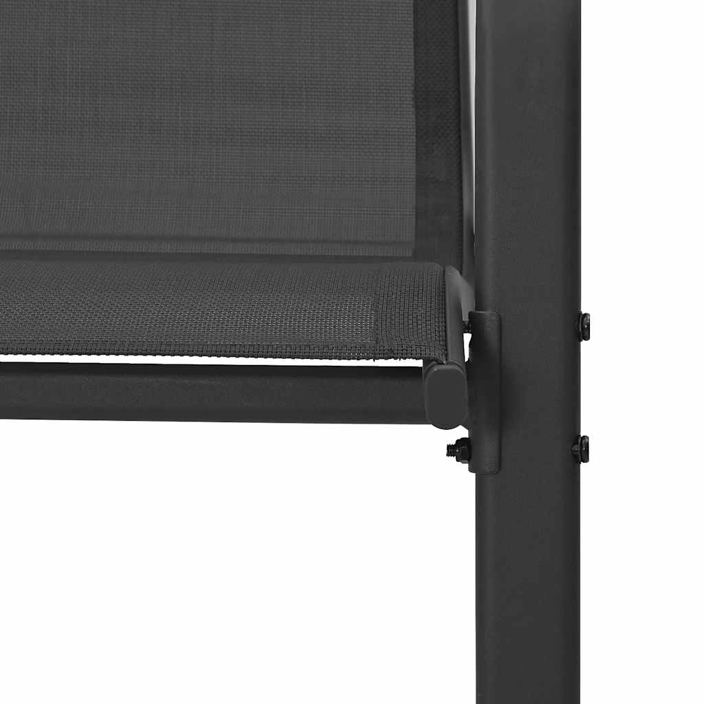 Stablebare Hagestoler 2 Stk Svart Textilene-Stoff