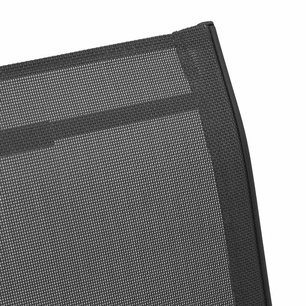 Stablebare Hagestoler 2 Stk Svart Textilene-Stoff