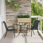 Stablebare Hagestoler 2 Stk Svart Textilene-Stoff
