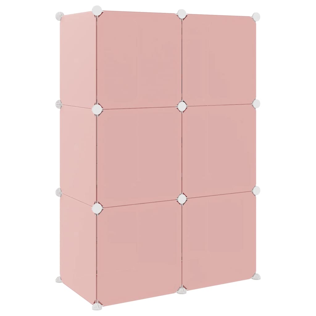 Oppbevaringshylle Med 6 Kuber Rosa Pp