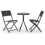 Bistrosett 3 Deler Stål Svart