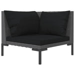 Hagesofa Med Puter Halvrund Polyrotting