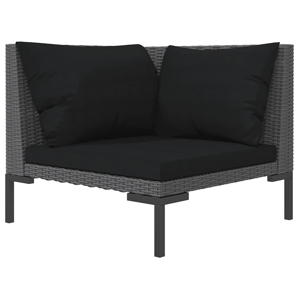 Hagesofa Med Puter Halvrund Polyrotting