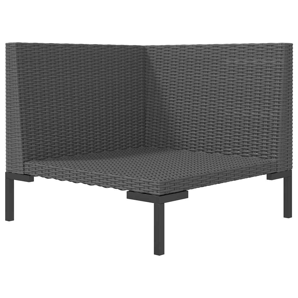 Hagesofa Med Puter Halvrund Polyrotting