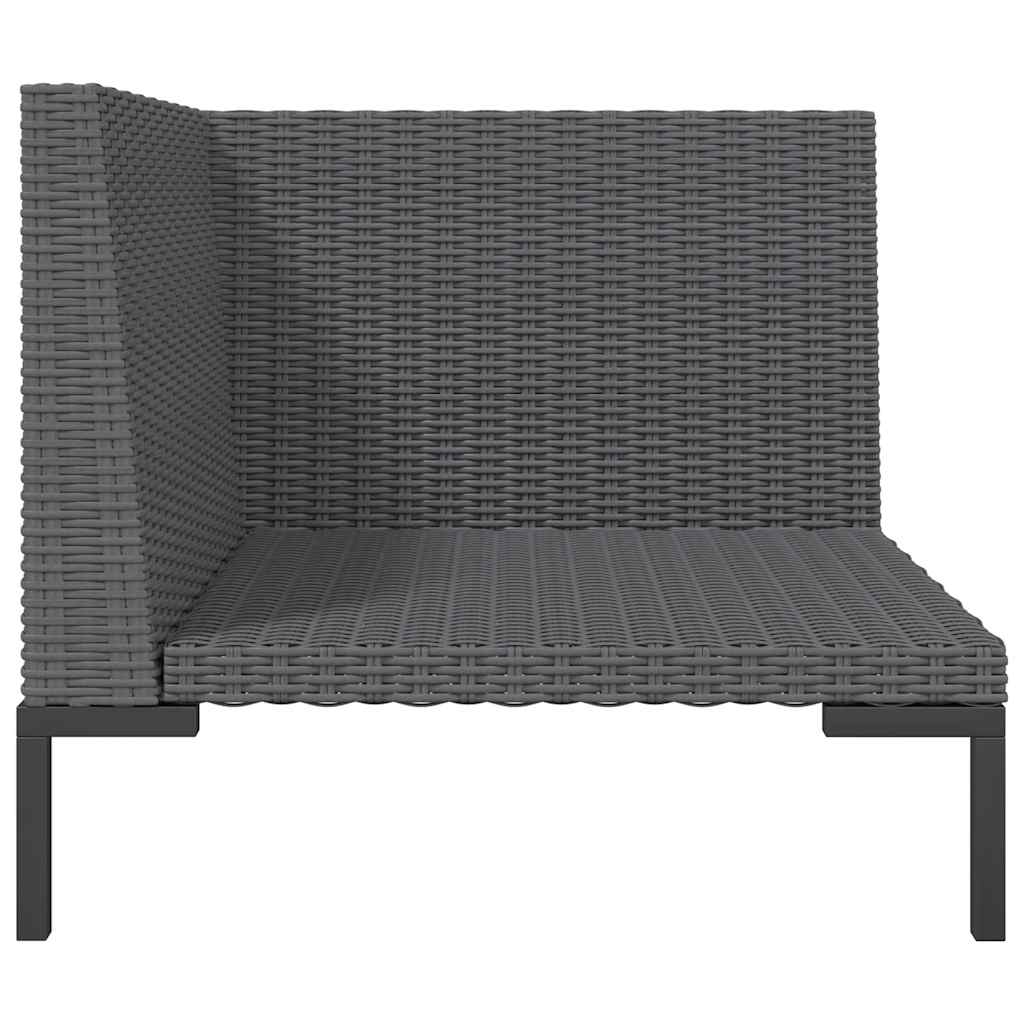 Hagesofa Med Puter Halvrund Polyrotting