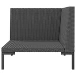 Hagesofa Med Puter Halvrund Polyrotting
