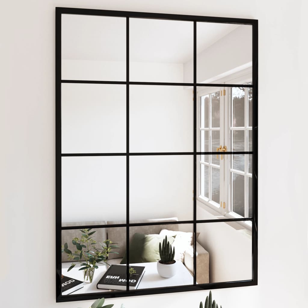 Veggspeil Svart 80X60 Cm Metall