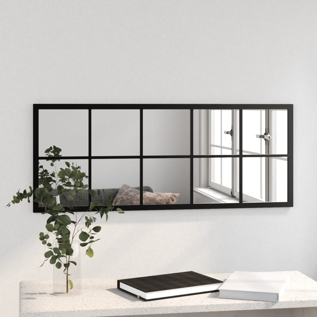 Veggspeil Svart 100X40 Cm Metall