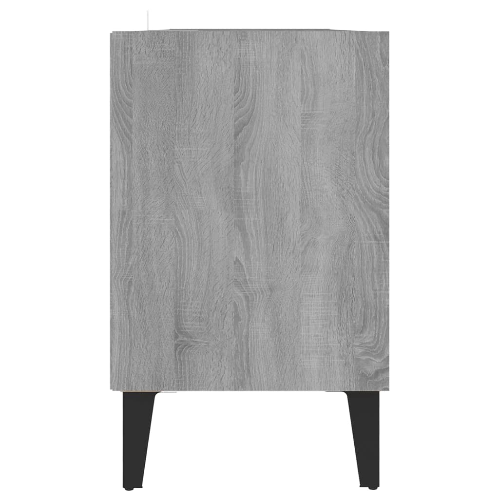 Tv-Benk Med Metallben Grå Sonoma Eik 103,5X30X50 Cm