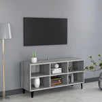 Tv-Benk Med Metallben Grå Sonoma Eik 103,5X30X50 Cm