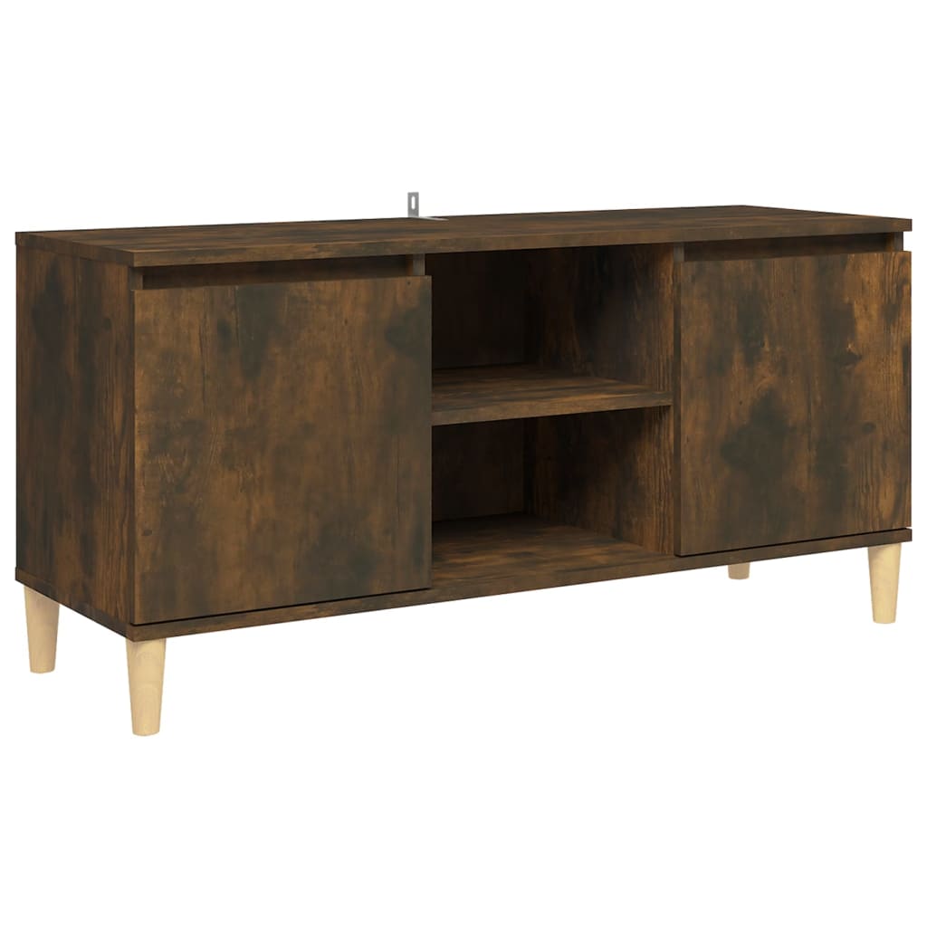 Tv-Benk Med Ben I Heltre Røkt Eik 103,5X35X50 Cm