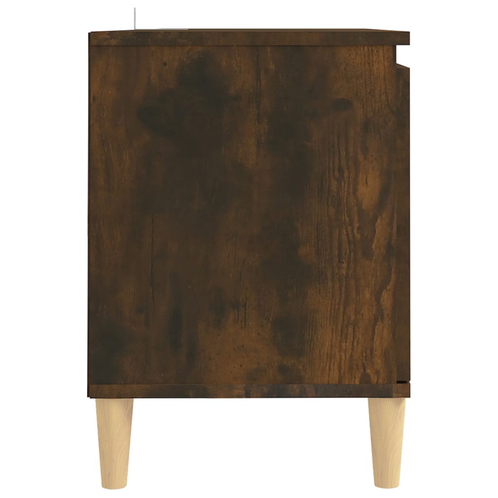 Tv-Benk Med Ben I Heltre Røkt Eik 103,5X35X50 Cm