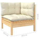Hagesofagruppe Med Kremhvite Puter 6 Deler Heltre Furu