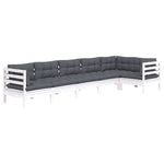 Hagesofagruppe Med Puter 6 Deler Furu Hvit
