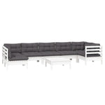 Hagesofagruppe Med Puter 8 Deler Furu Hvit