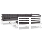 Hagesofagruppe Med Puter 8 Deler Hvit Heltre Furu