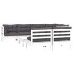 Hagesofagruppe Med Puter 8 Deler Hvit Heltre Furu