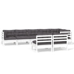 Hagesofagruppe Med Puter 8 Deler Hvit Heltre Furu