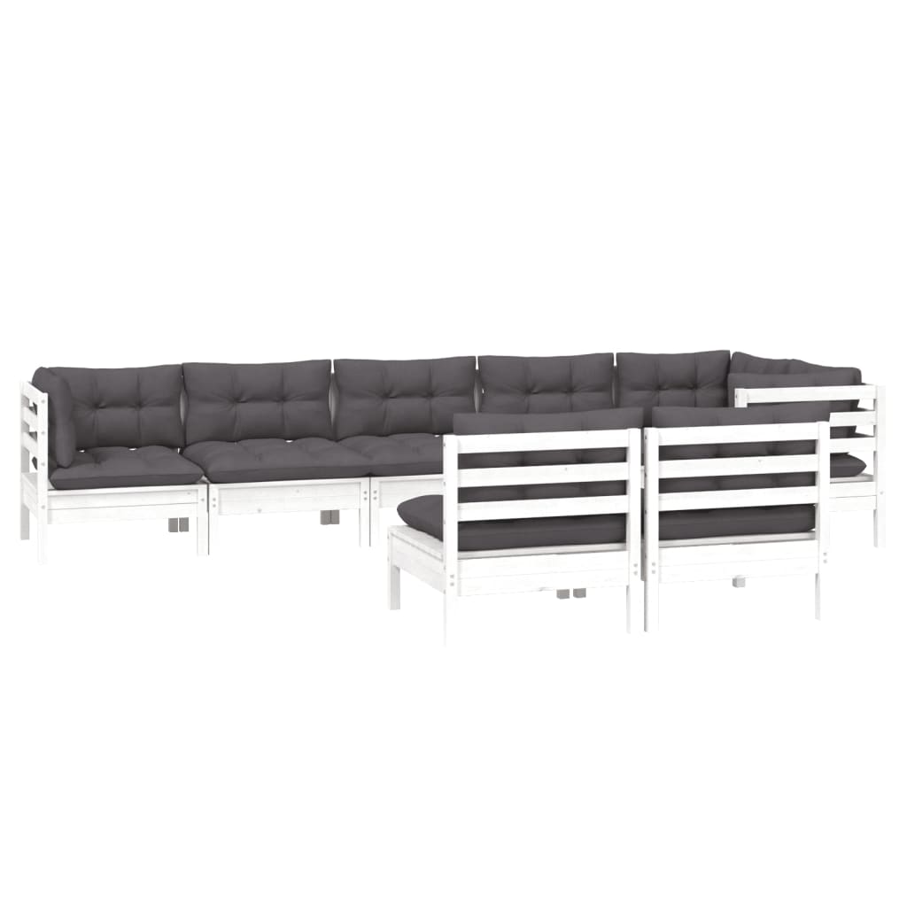Hagesofagruppe Med Puter 8 Deler Hvit Heltre Furu