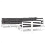 Hagesofagruppe Med Puter 9 Deler Hvit Heltre Furu