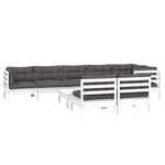 Hagesofagruppe Med Puter 9 Deler Hvit Heltre Furu