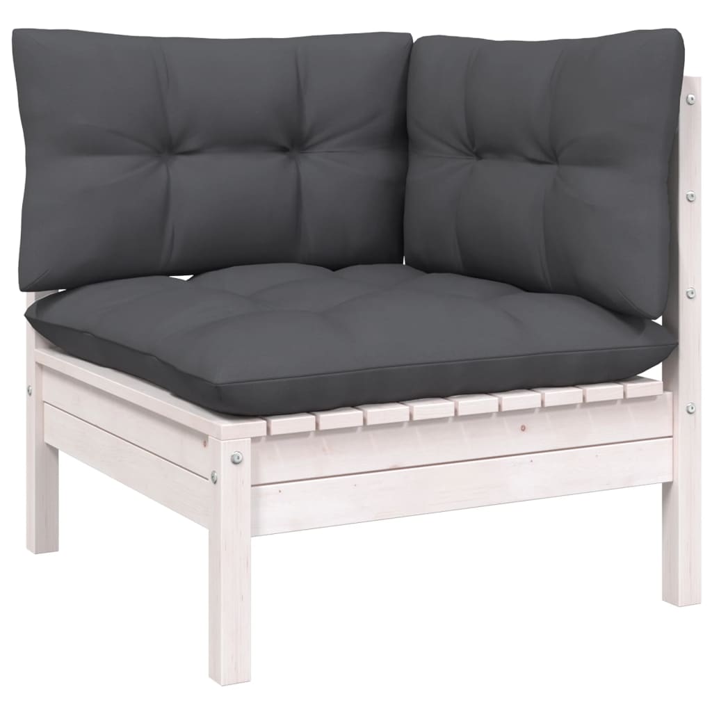 Hagesofagruppe Med Puter 9 Deler Hvit Heltre Furu