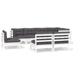 Hagesofagruppe Med Puter 8 Deler Hvit Heltre Furu