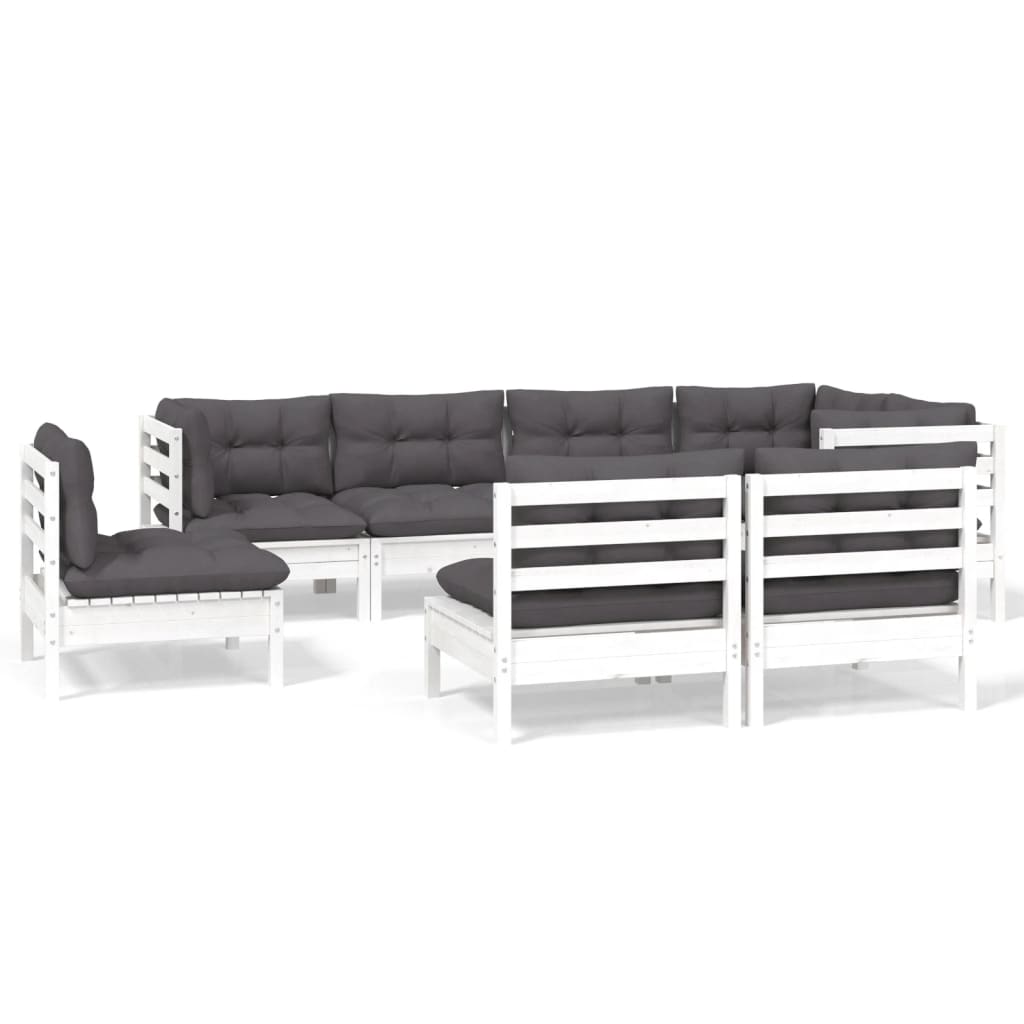 Hagesofagruppe Med Puter 8 Deler Hvit Heltre Furu