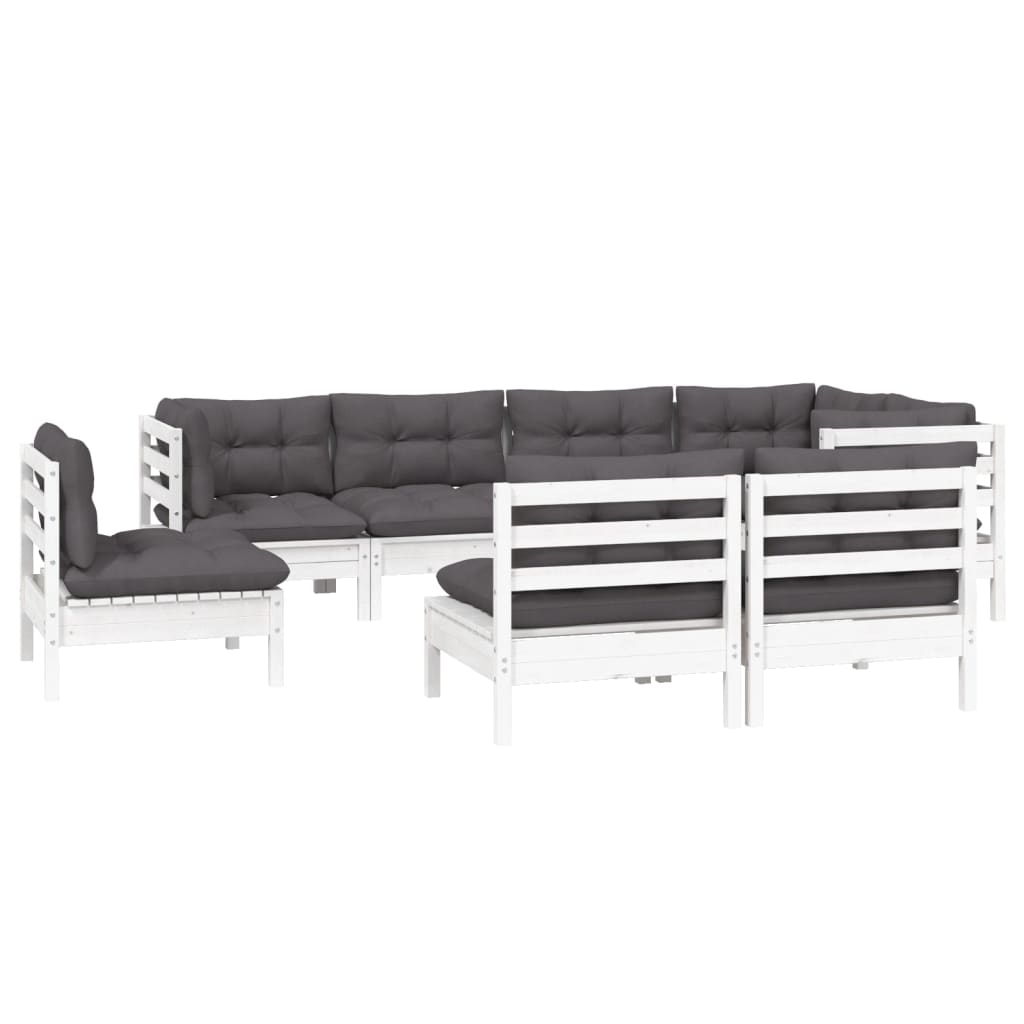 Hagesofagruppe Med Puter 8 Deler Hvit Heltre Furu
