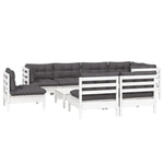 Hagesofagruppe Med Puter 9 Deler Hvit Heltre Furu