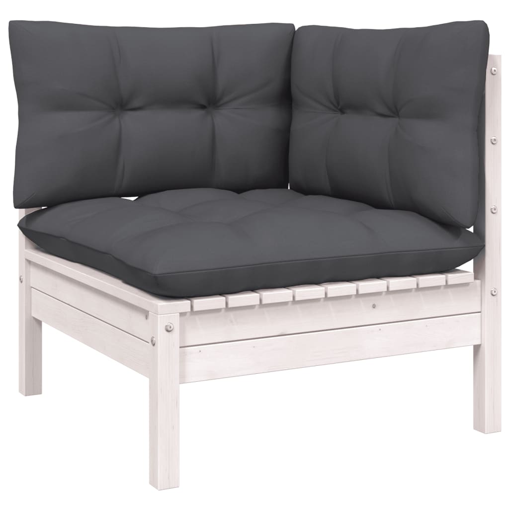 Hagesofagruppe Med Puter 9 Deler Hvit Heltre Furu