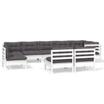 Hagesofagruppe Med Puter 9 Deler Hvit Heltre Furu