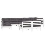 Hagesofagruppe Med Puter 9 Deler Hvit Heltre Furu