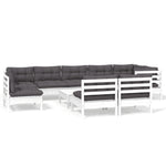 Hagesofagruppe Med Puter 10 Deler Hvit Heltre Furu