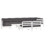 Hagesofagruppe Med Puter 10 Deler Hvit Heltre Furu